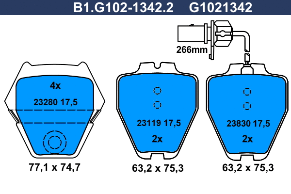 Brake Pad Set, disc brake (B1.G102-1342.2)