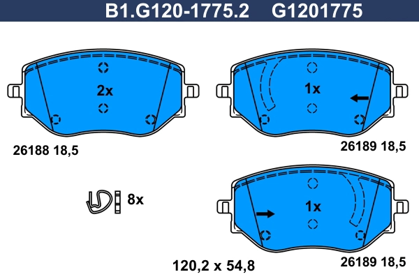 Brake Pad Set, disc brake (B1.G120-1775.2)
