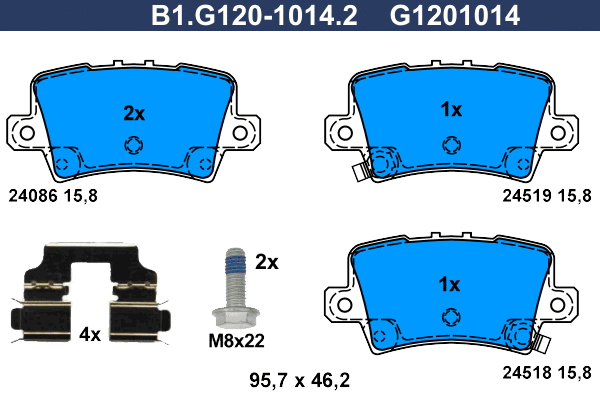 Brake Pad Set, disc brake (B1.G120-1014.2)