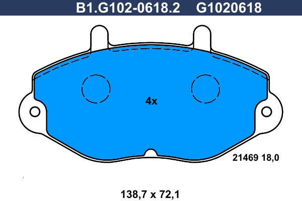 Brake Pad Set, disc brake (B1.G102-0618.2)
