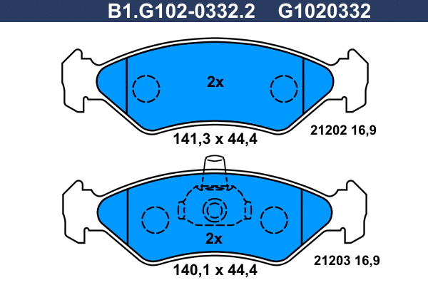 Brake Pad Set, disc brake (B1.G102-0332.2)