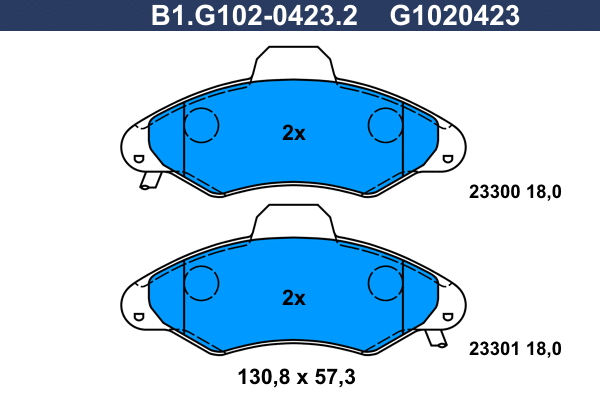 Brake Pad Set, disc brake (B1.G102-0423.2)