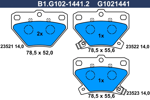 Brake Pad Set, disc brake (B1.G102-1441.2)