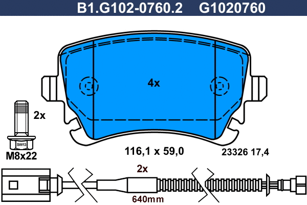 Brake Pad Set, disc brake (B1.G102-0760.2)