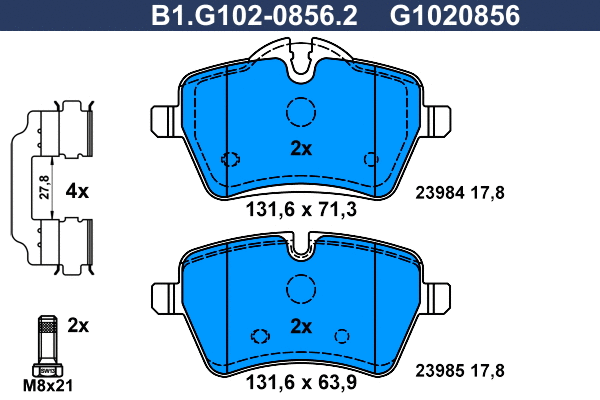 Brake Pad Set, disc brake (B1.G102-0856.2)