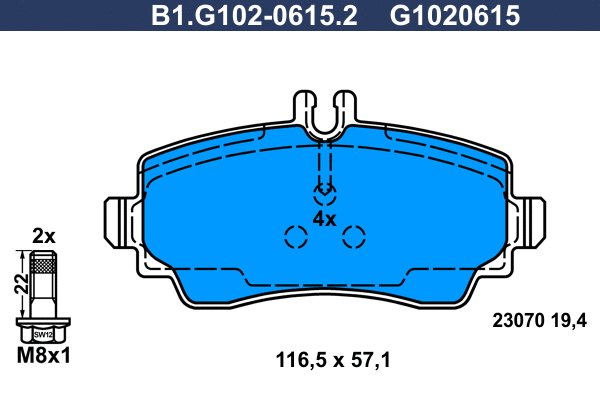Brake Pad Set, disc brake (B1.G102-0615.2)