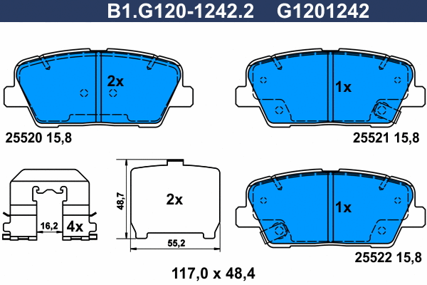 Brake Pad Set, disc brake (B1.G120-1242.2)