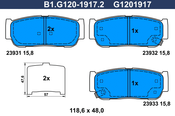 Brake Pad Set, disc brake (B1.G120-1917.2)