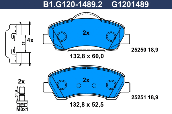 Brake Pad Set, disc brake (B1.G120-1489.2)