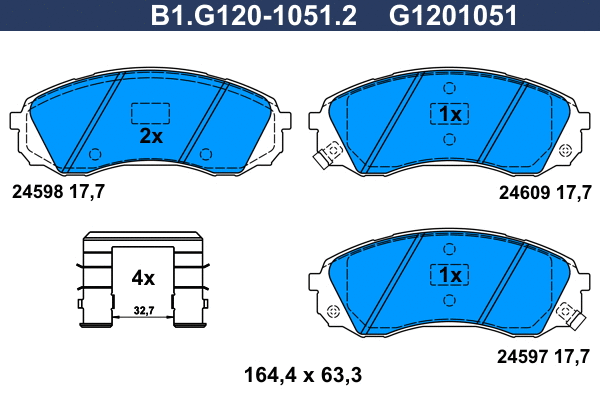 Brake Pad Set, disc brake (B1.G120-1051.2)