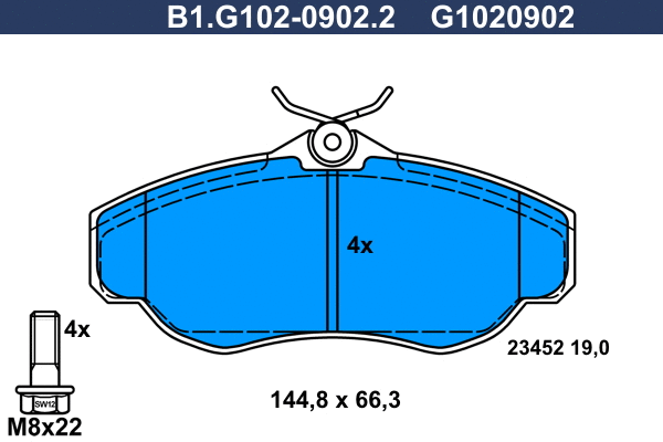 Brake Pad Set, disc brake (B1.G102-0902.2)
