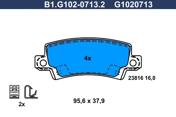 Brake Pad Set, disc brake (B1.G102-0713.2)
