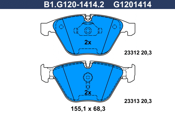 Brake Pad Set, disc brake (B1.G120-1414.2)