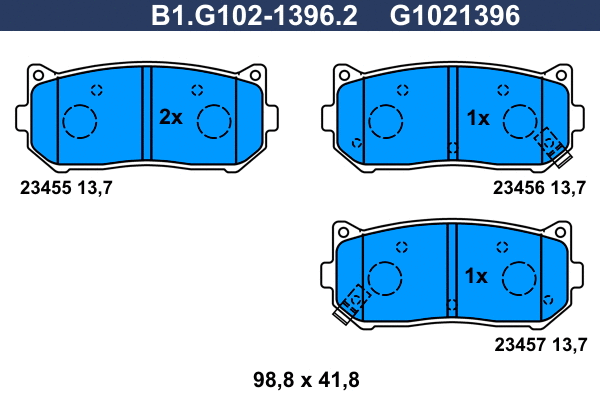 Brake Pad Set, disc brake (B1.G102-1396.2)