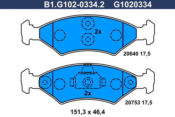 Brake Pad Set, disc brake (B1.G102-0334.2)