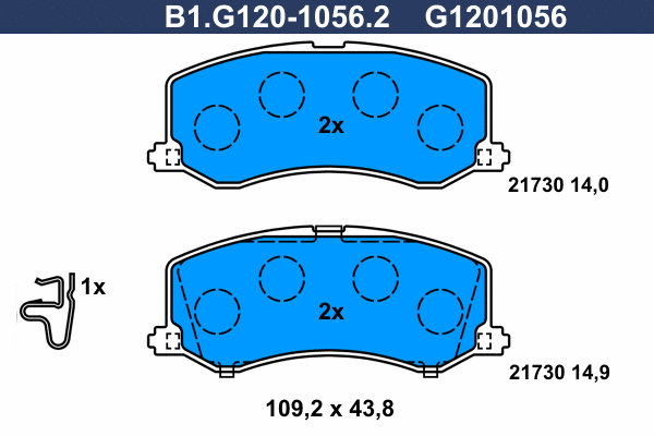 Brake Pad Set, disc brake (B1.G120-1056.2)