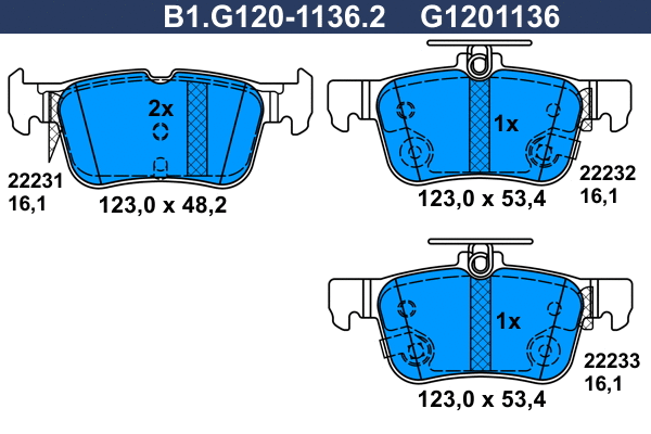 Brake Pad Set, disc brake (B1.G120-1136.2)