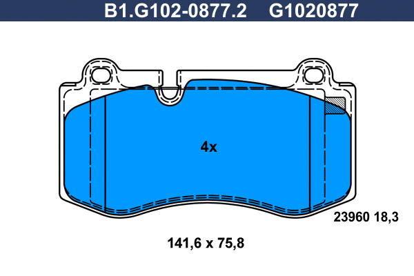Brake Pad Set, disc brake (B1.G102-0877.2)