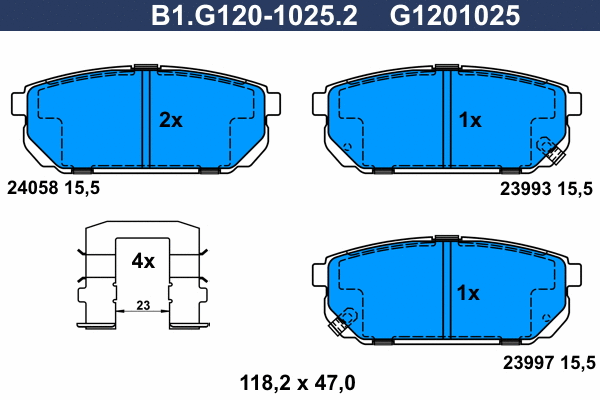 Brake Pad Set, disc brake (B1.G120-1025.2)
