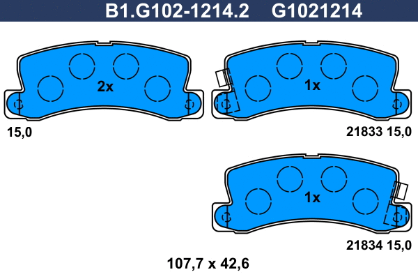Brake Pad Set, disc brake (B1.G102-1214.2)