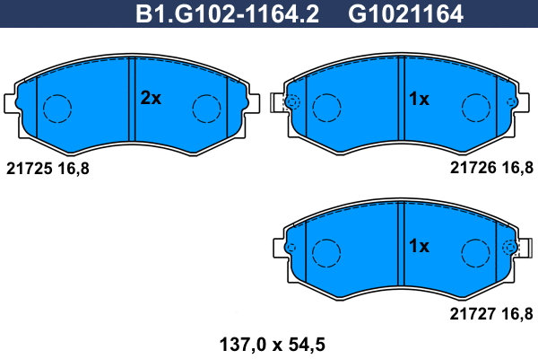 Brake Pad Set, disc brake (B1.G102-1164.2)
