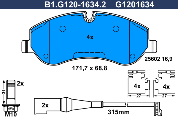 Brake Pad Set, disc brake (B1.G120-1634.2)