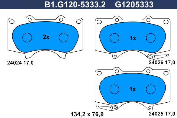 Brake Pad Set, disc brake (B1.G120-5333.2)