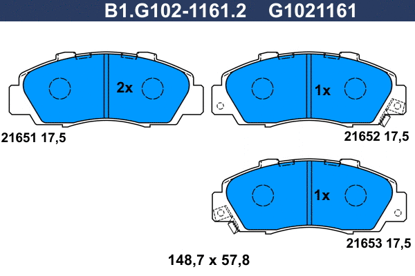 Brake Pad Set, disc brake (B1.G102-1161.2)