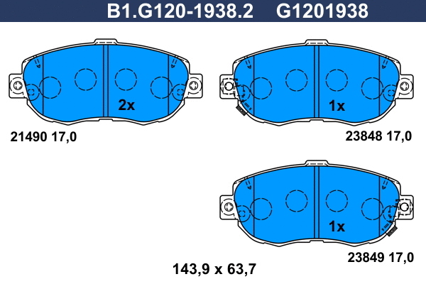 Brake Pad Set, disc brake (B1.G120-1938.2)