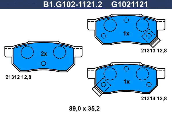 Brake Pad Set, disc brake (B1.G102-1121.2)