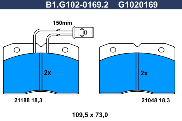 Brake Pad Set, disc brake (B1.G102-0169.2)