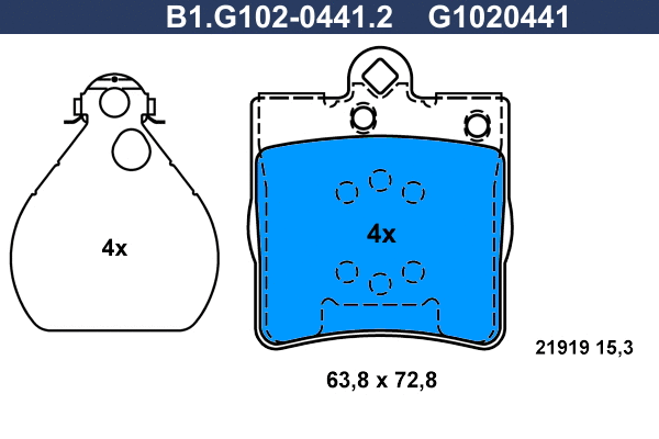 Brake Pad Set, disc brake (B1.G102-0441.2)