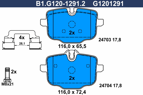 Brake Pad Set, disc brake (B1.G120-1291.2)