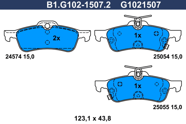 Brake Pad Set, disc brake (B1.G102-1507.2)