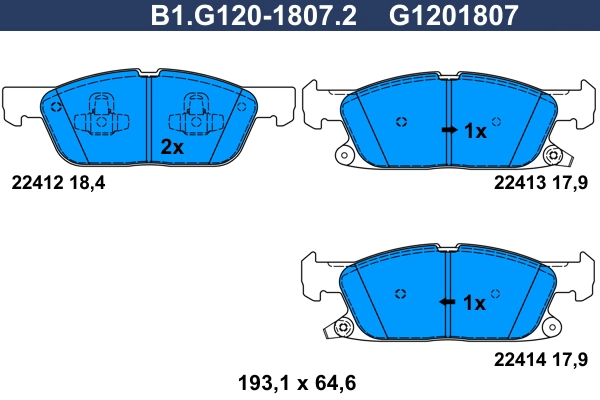 Brake Pad Set, disc brake (B1.G120-1807.2)
