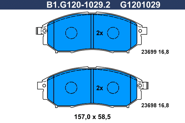 Brake Pad Set, disc brake (B1.G120-1029.2)