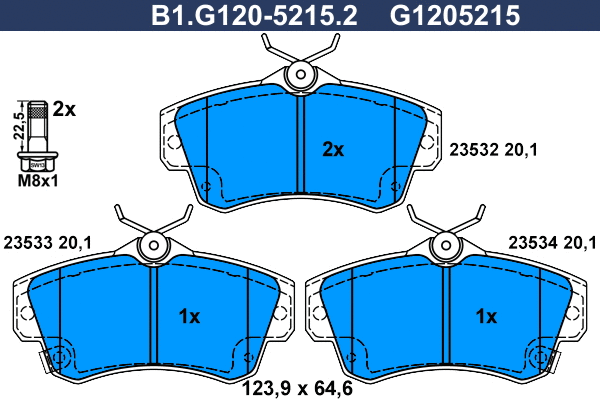 Brake Pad Set, disc brake (B1.G120-5215.2)