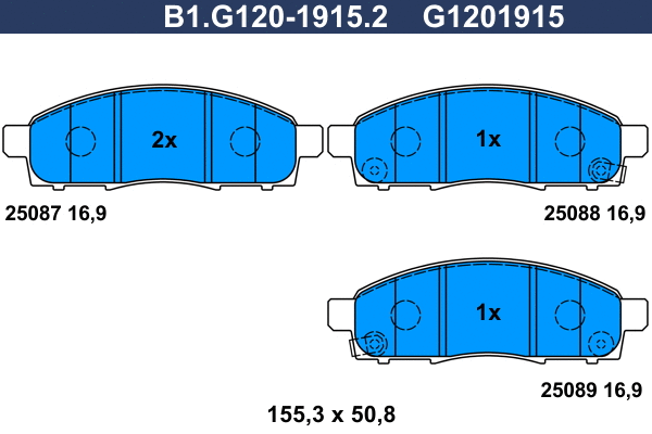 Brake Pad Set, disc brake (B1.G120-1915.2)