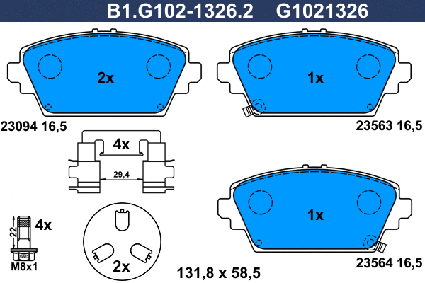 Brake Pad Set, disc brake (B1.G102-1326.2)