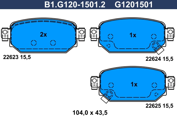 Brake Pad Set, disc brake (B1.G120-1501.2)
