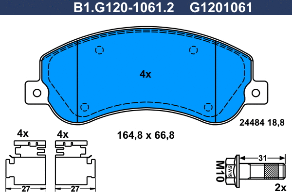 Brake Pad Set, disc brake (B1.G120-1061.2)