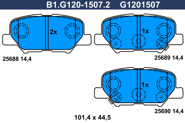Brake Pad Set, disc brake (B1.G120-1507.2)