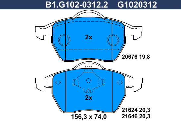 Brake Pad Set, disc brake (B1.G102-0312.2)