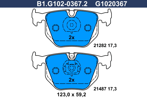 Brake Pad Set, disc brake (B1.G102-0367.2)