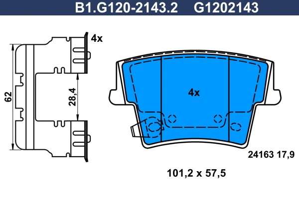 Brake Pad Set, disc brake (B1.G120-2143.2)