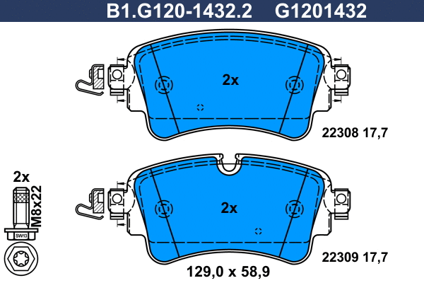 Brake Pad Set, disc brake (B1.G120-1432.2)