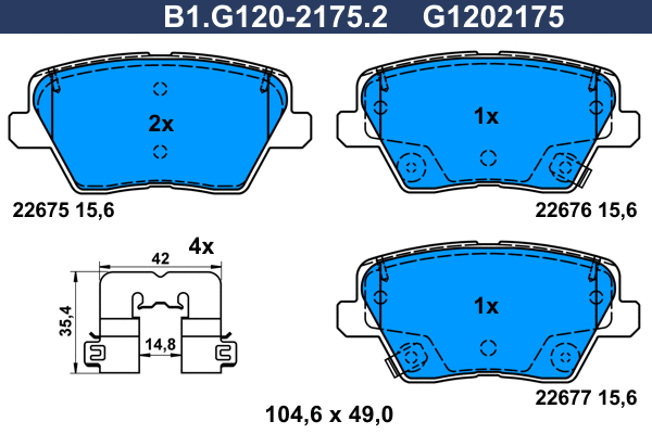 Brake Pad Set, disc brake (B1.G120-2175.2)