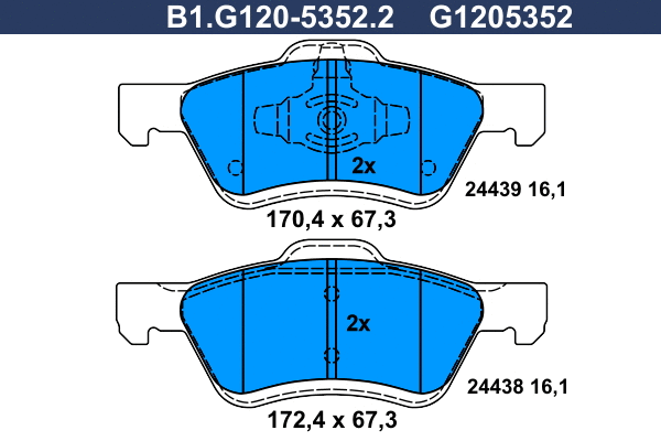 Brake Pad Set, disc brake (B1.G120-5352.2)