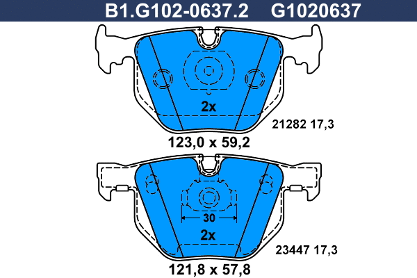 Brake Pad Set, disc brake (B1.G102-0637.2)