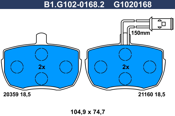 Brake Pad Set, disc brake (B1.G102-0168.2)